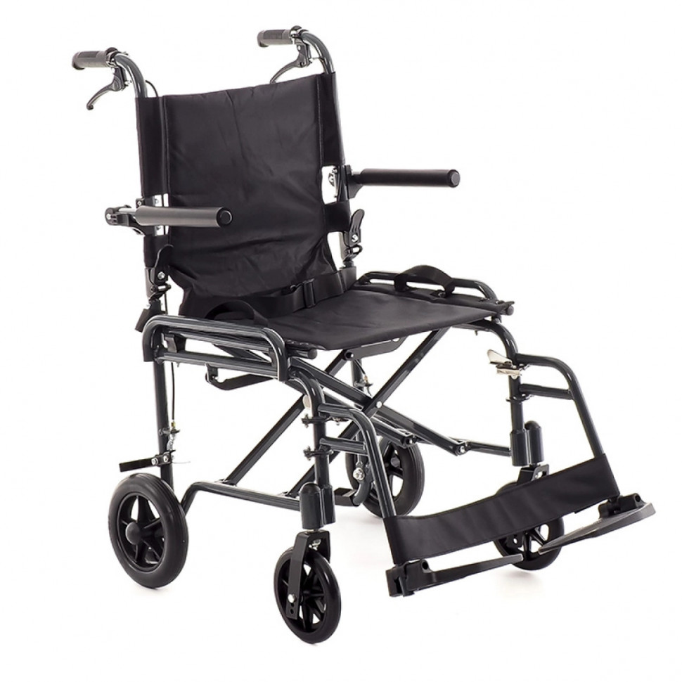 Кресло-каталка складная MK-280 (FS860LB) с тормозами для сопровождающего (45 см)