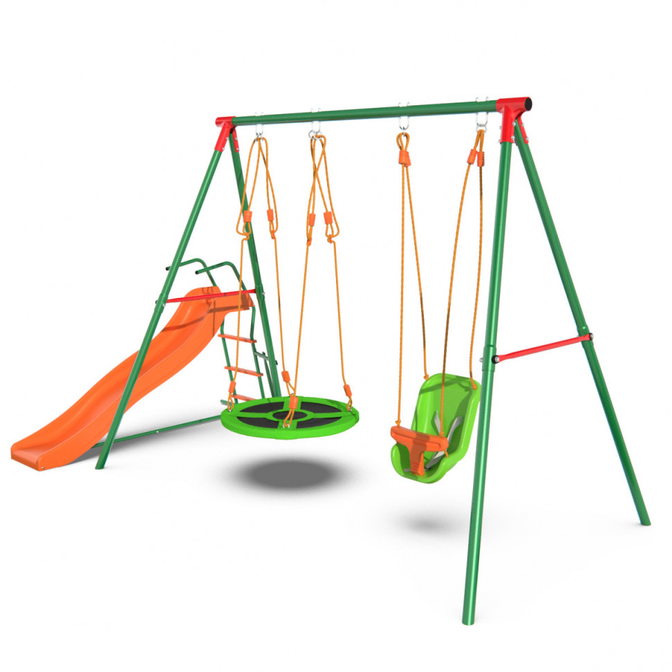 Детский комплекс DFC MULTIPLAY качели: гнездо, для малышей; горка Детский комплекс DFC MULTIPLAY качели: гнездо, для малышей; горка