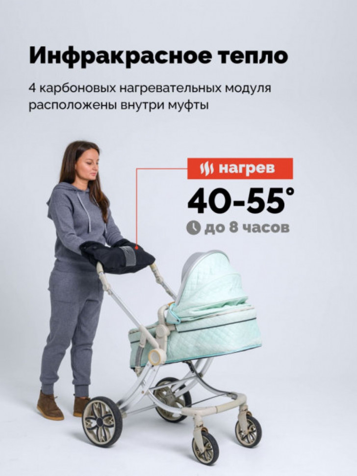 Муфта для коляски с подогревом рук EcoSapiens uMama (ES555) Муфта для коляски с подогревом рук EcoSapiens uMama (ES555)