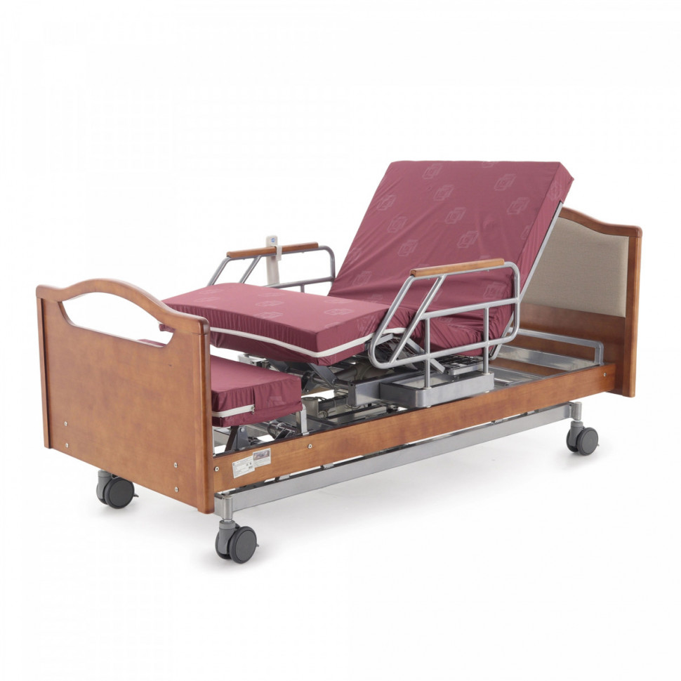 Кровать электрическая MED-MOS DB-2B с поворотным креслом в правую сторону (коричневый) Кровать электрическая MED-MOS DB-2B с поворотным креслом в правую сторону (коричневый)