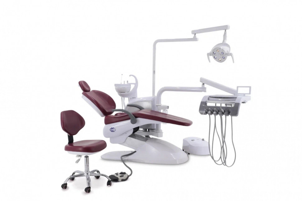 Стоматологическая установка CQ-217 (СО-004М-02) бордо, нижняя подача Стоматологическая установка CQ-217 (СО-004М-02) бордо, нижняя подача