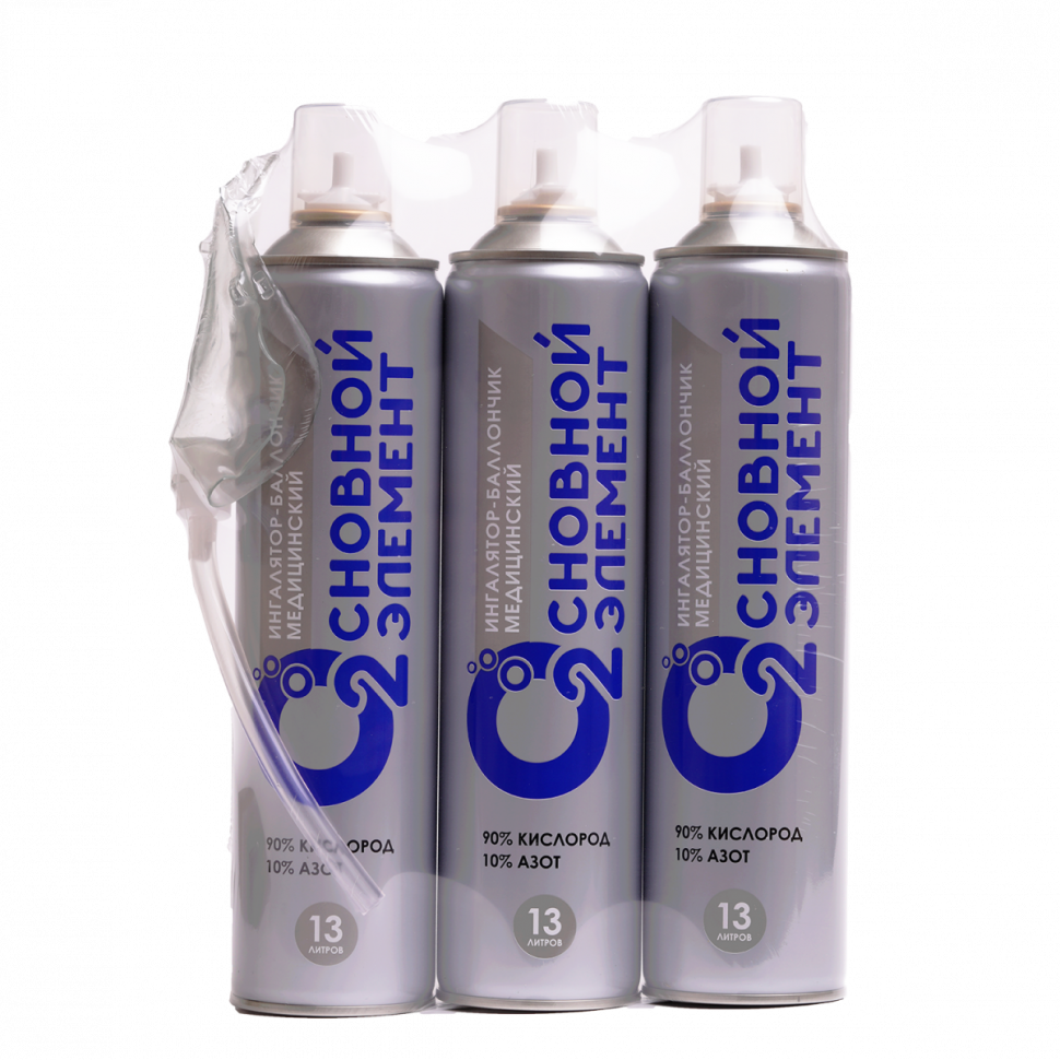 Набор кислородных баллончиков Основной элемент 13L (3 шт. + мягкая маска) Набор кислородных баллончиков Основной элемент 13L (3 шт. + мягкая маска)