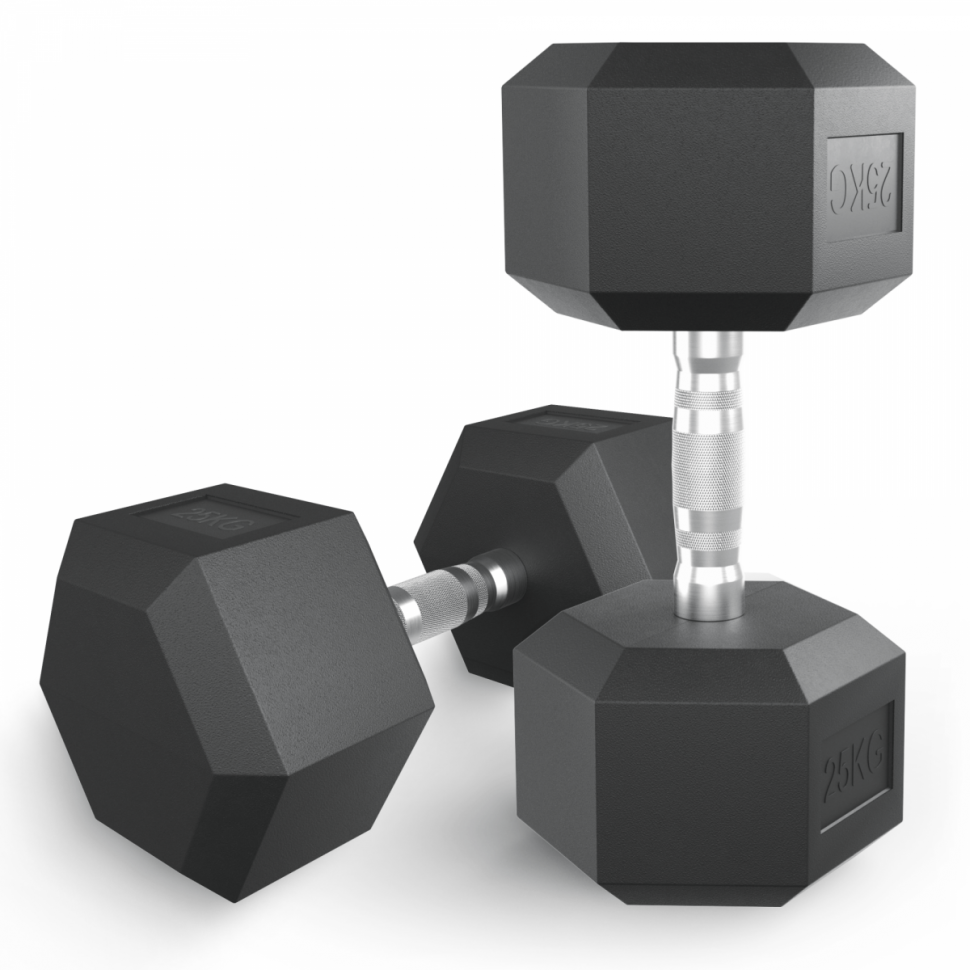 Гантель гексагональная UNIX Fit обрезиненная 25 кг / шт. Гантель гексагональная UNIX Fit обрезиненная 25 кг / шт.