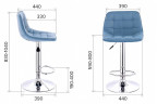 Стул барный Everprof Cooper Ткань Голубой