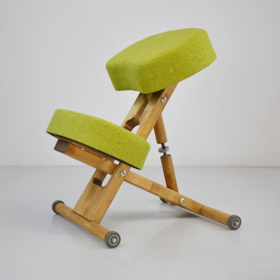 Стул коленный "ОЛИМП ЭКО" на деревянной основе без спинки цвет ткани лайм Стул коленный "ОЛИМП ЭКО" на деревянной основе без спинки цвет ткани лайм