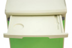 Тумба прикроватная МЕТ BLZ 026 пластиковая с выдвижным столиком, на колесах, цвет зеленый