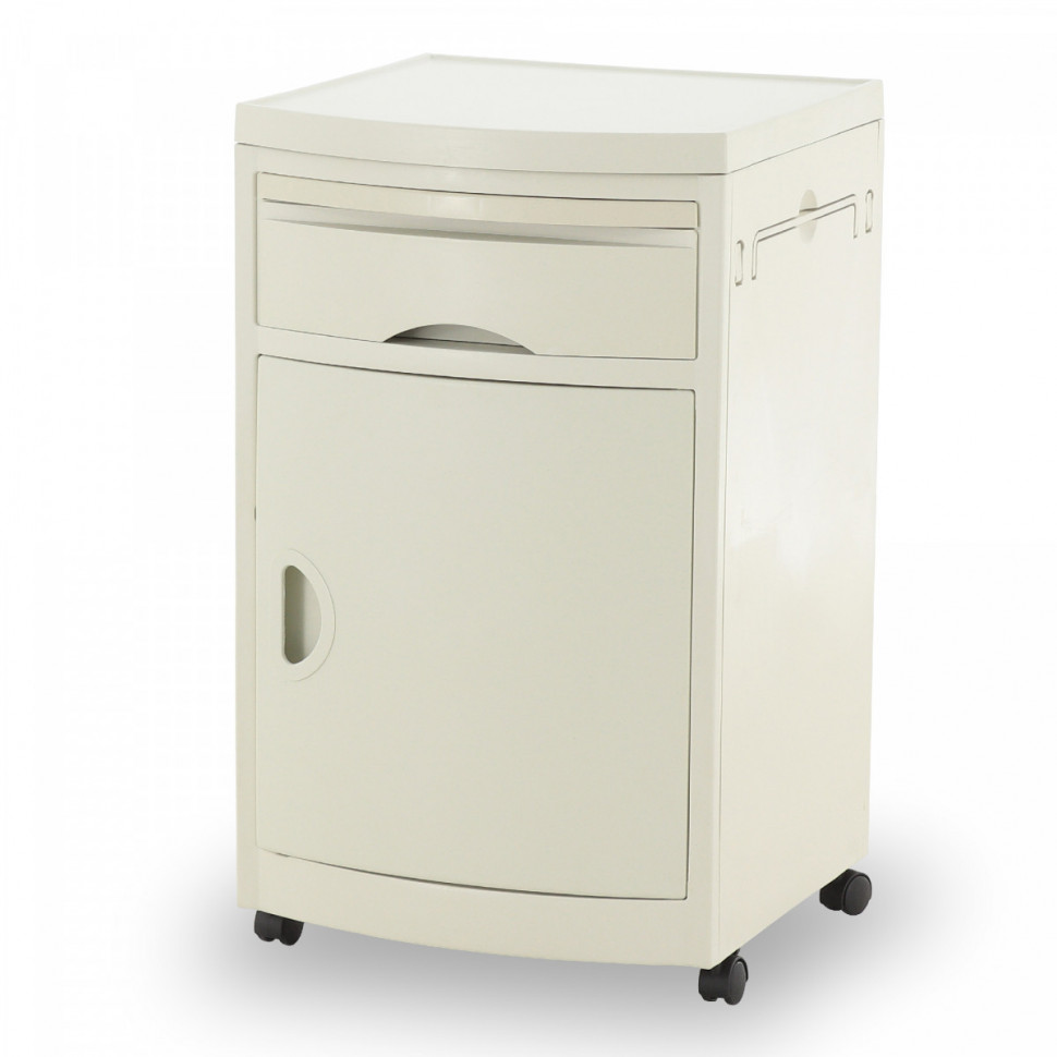 Тумбочка прикроватная Мед-Мос BLZ-016 ПТ-003Д из пластика цвет белый Тумбочка прикроватная Мед-Мос BLZ-016 ПТ-003Д из пластика цвет белый