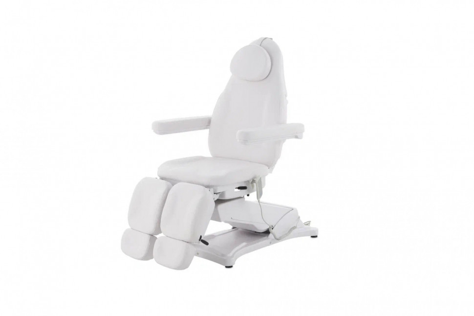 Педикюрное кресло электрическое MED-MOS ММКП-3 (КО-195DP) белый с ножной педалью и ПУ Педикюрное кресло электрическое MED-MOS ММКП-3 (КО-195DP) белый с ножной педалью и ПУ